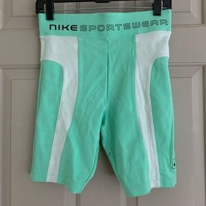 Nike bike shorts workout mint green white